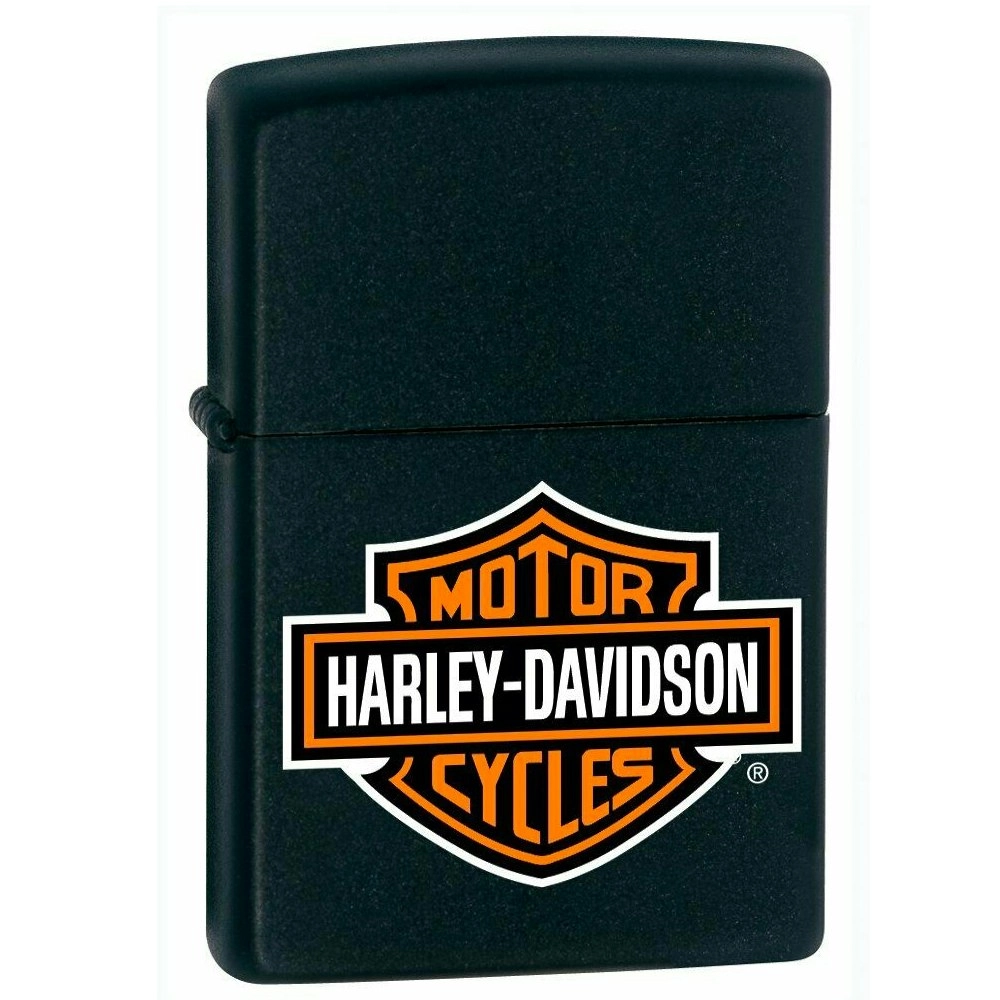 Zippo Harley Davidson Logo Lighter - Black Matte