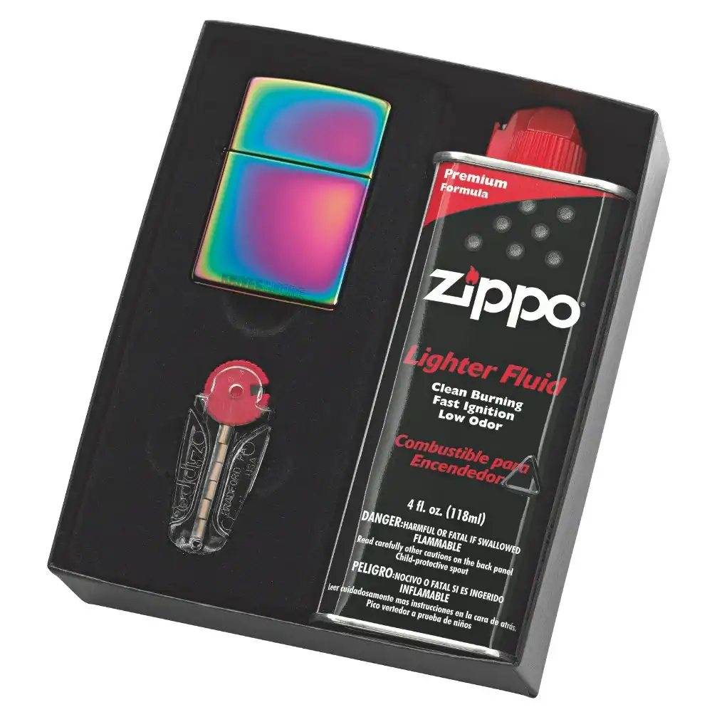 Zippo Spectrum Lighter Gift Box Set With Fluids + Flints