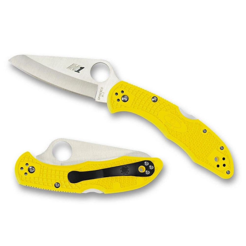 Spyderco Salt 2 H1 Folding Knife Plain Blade Yellow YSC88PYL2