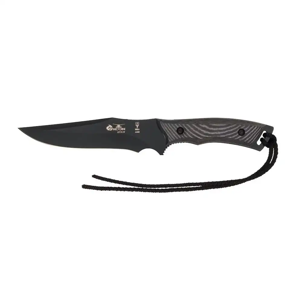 Muela Typhoon Black Blade Hunting Knife | Black Micarta Handle