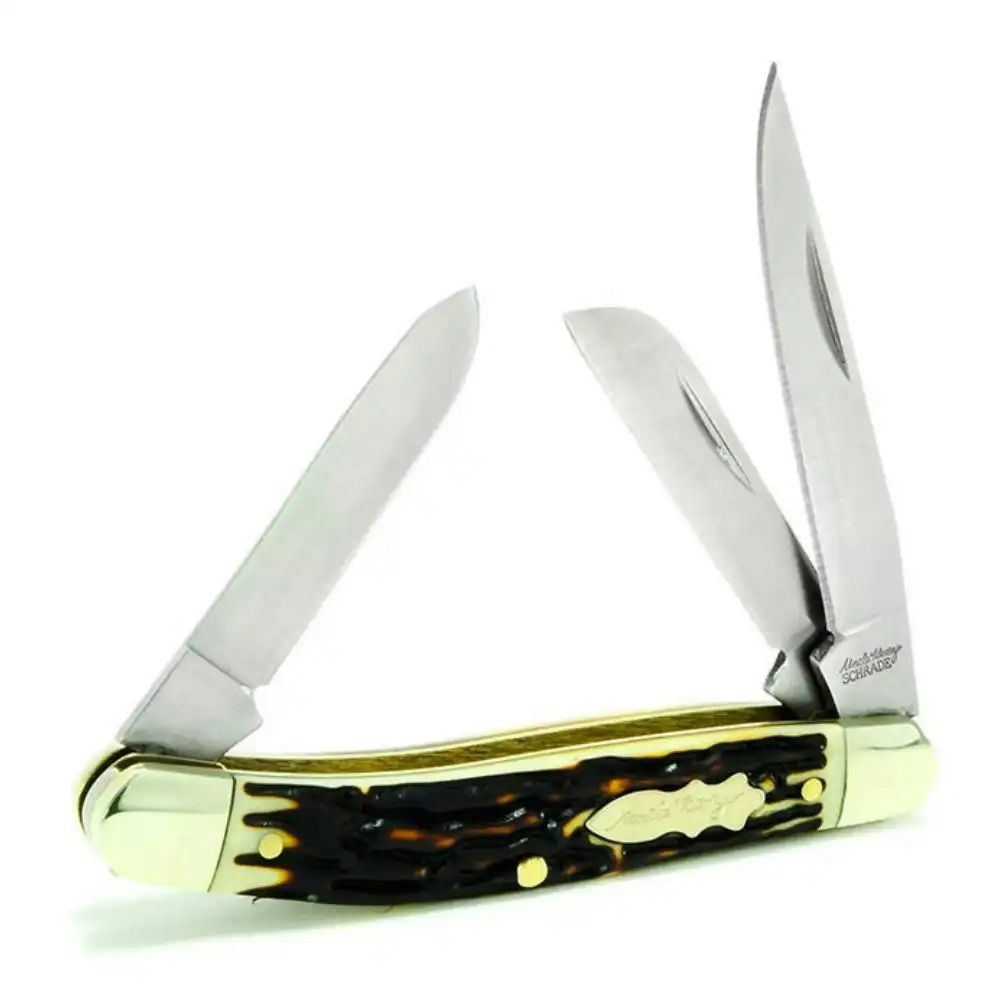 Schrade Uncle Henry Premium Stock 3 Blade Pocket Knife Yu897uh