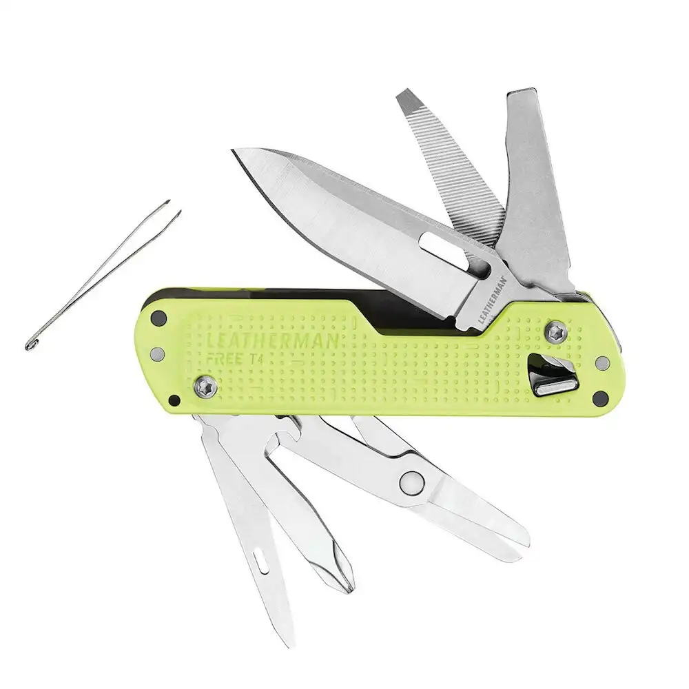 Leatherman Free T4 Multi Tool Stainless Lunar  | 12 Tools