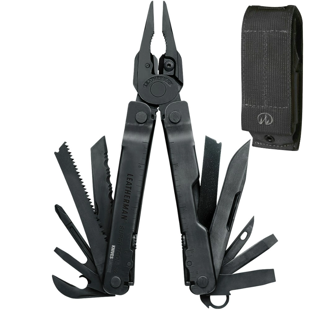 New Leatherman Supertool 300 Black Multi Tool & Molle Sheath