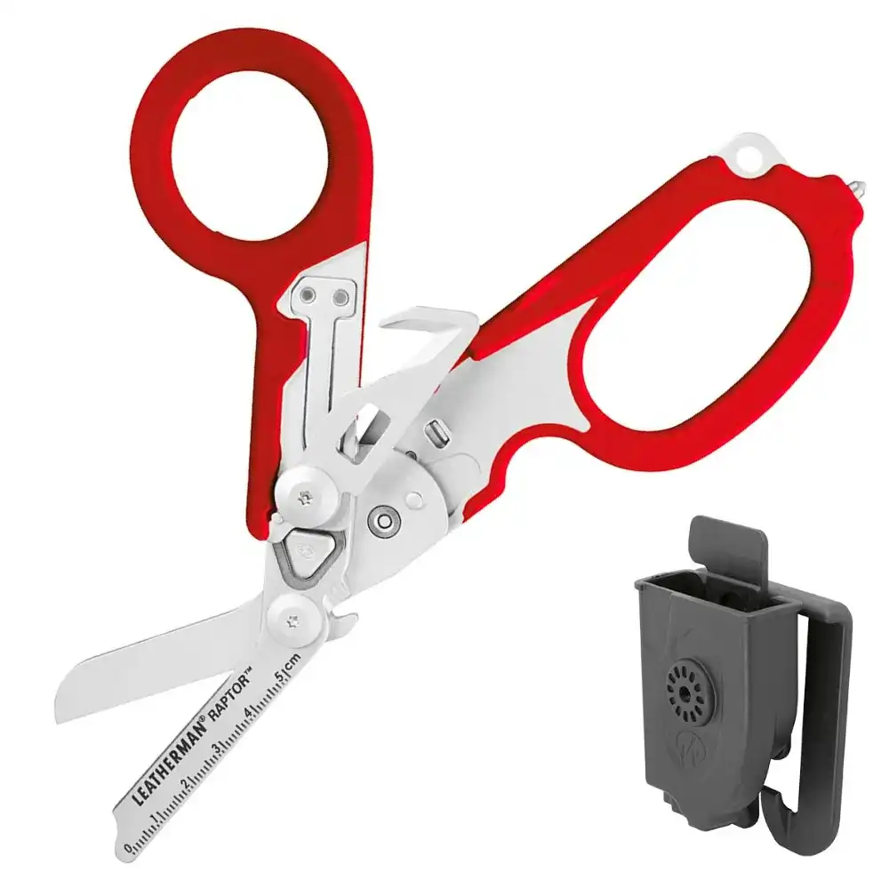 Leatherman Raptor Multi Tool Folding Shears & Holster Medical Emergency | Red