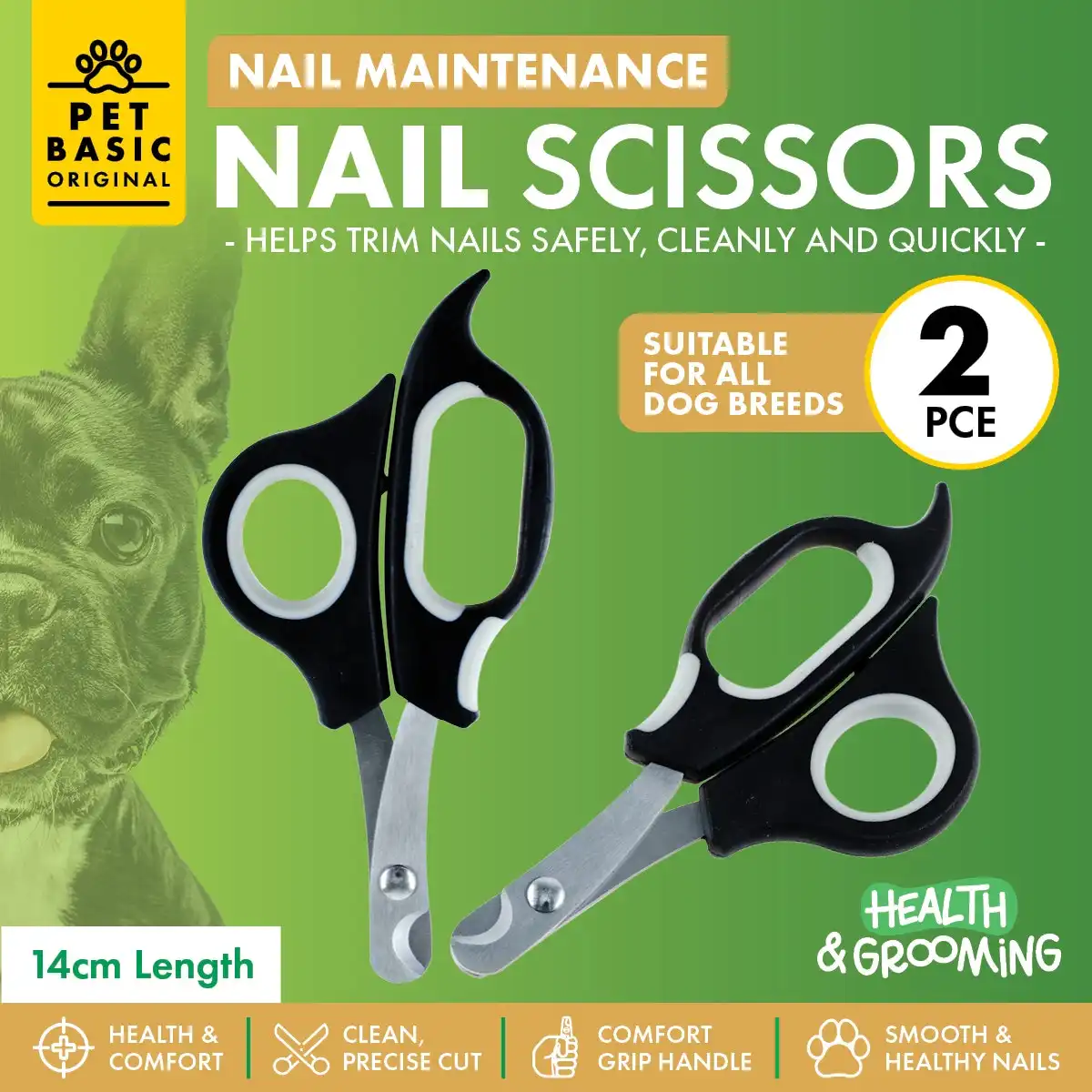 Pet Basic® 2PCE Nail Grooming/Trimming Scissors Stainless Steel