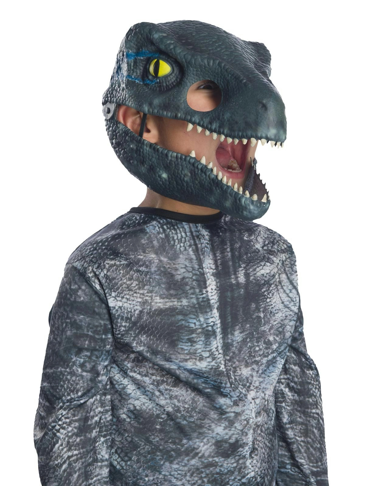 Velociraptor Blue Moveable Jaw Mask - Child