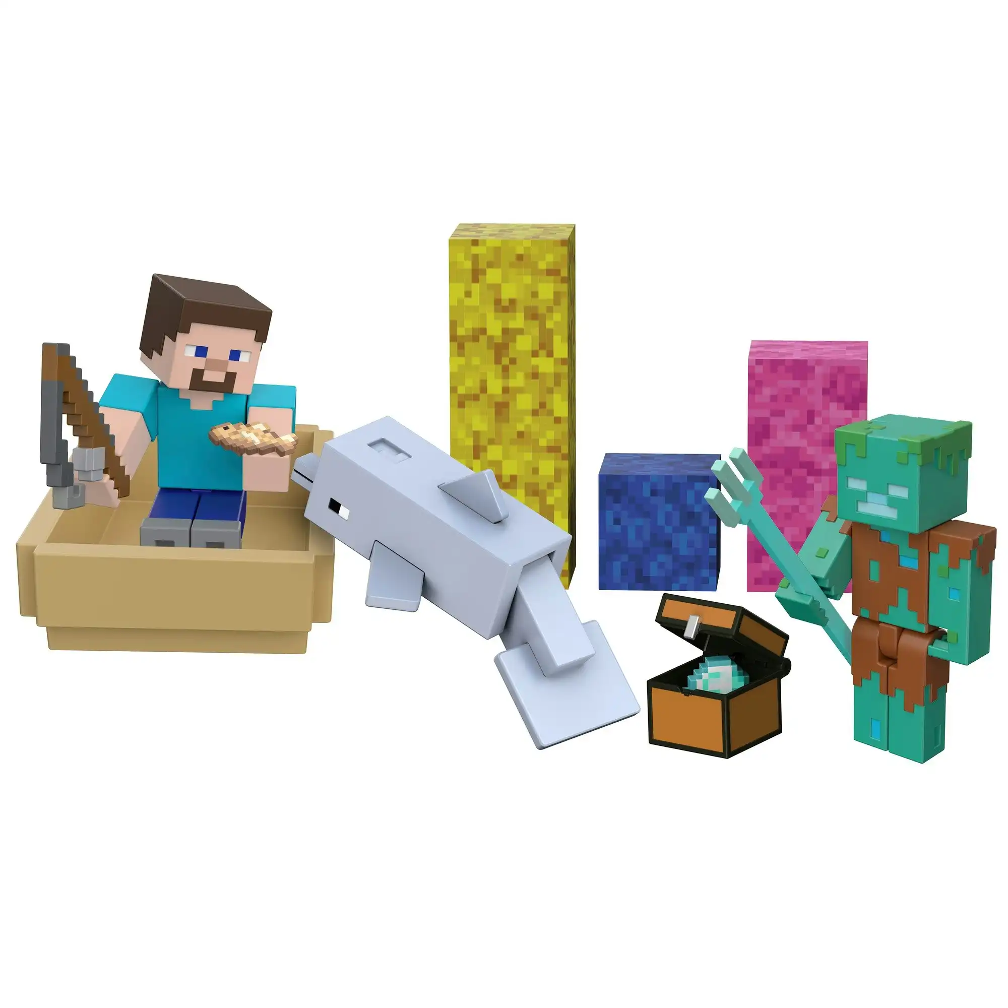 Minecraft Toys Mob Head Minis Collectible Figures with Accessories (Styles  May Vary) 