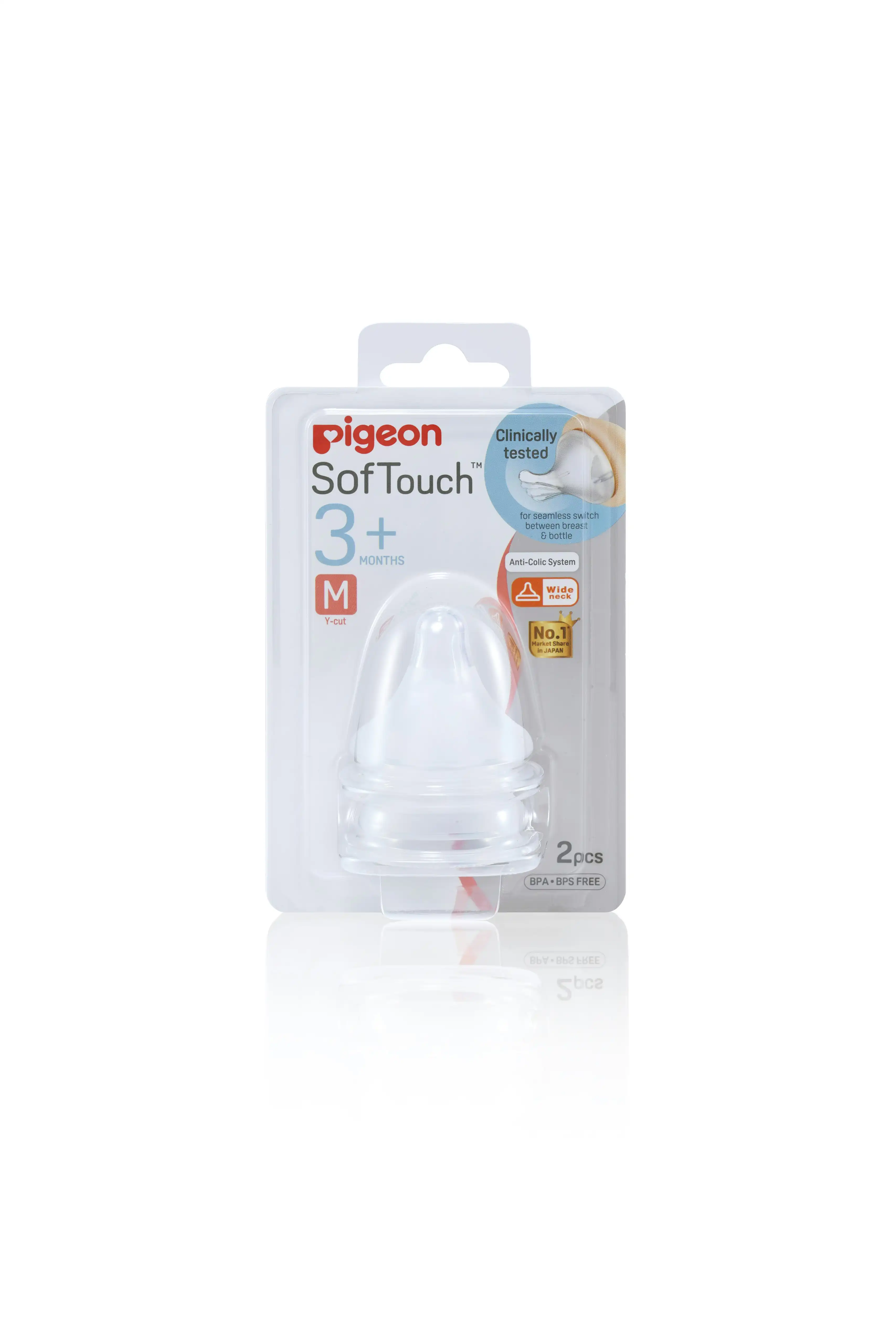 PIGEON SofTouch Peristaltic PLUS Teat M 2pcs