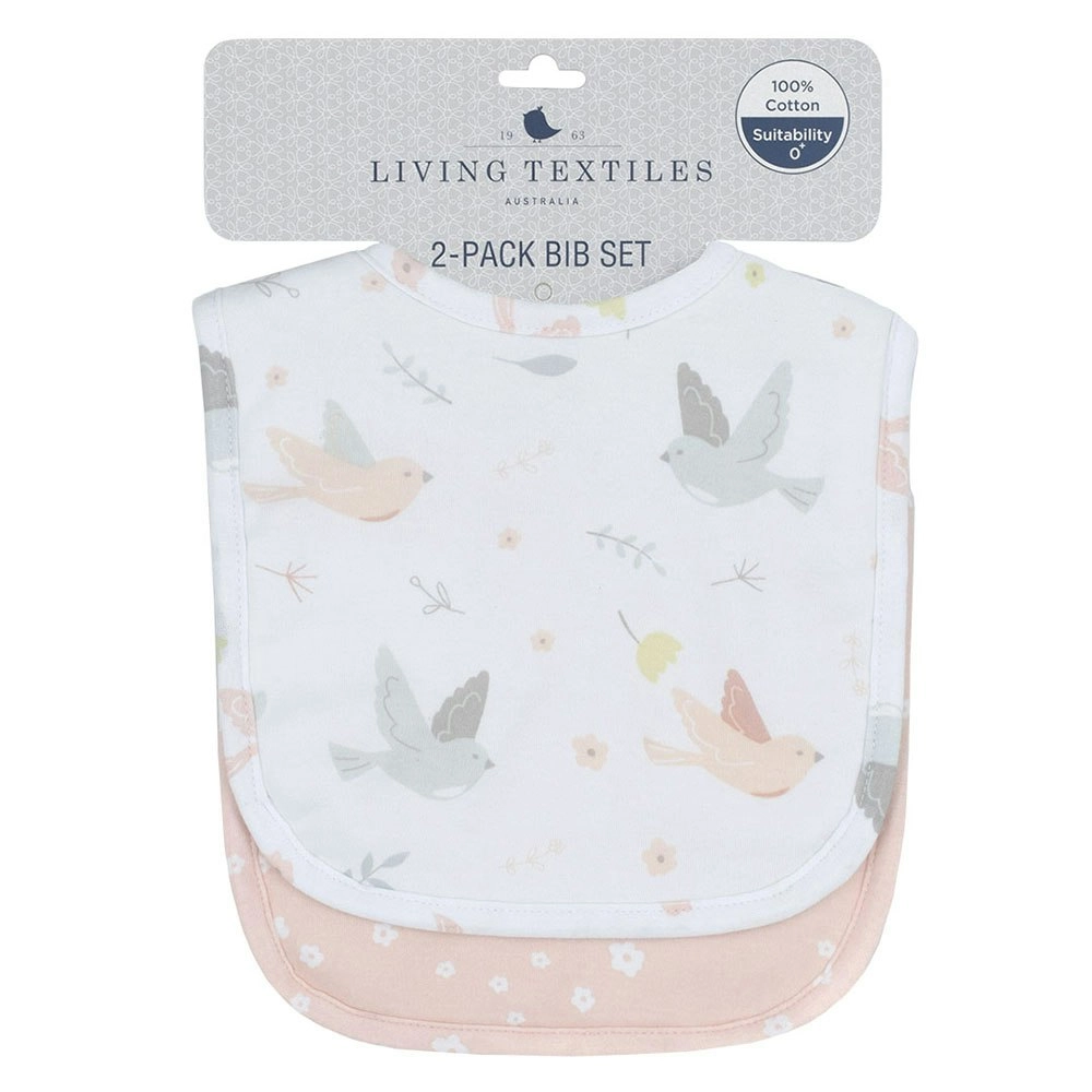 2 Pack Bibs Ava Birds/Blush Floral