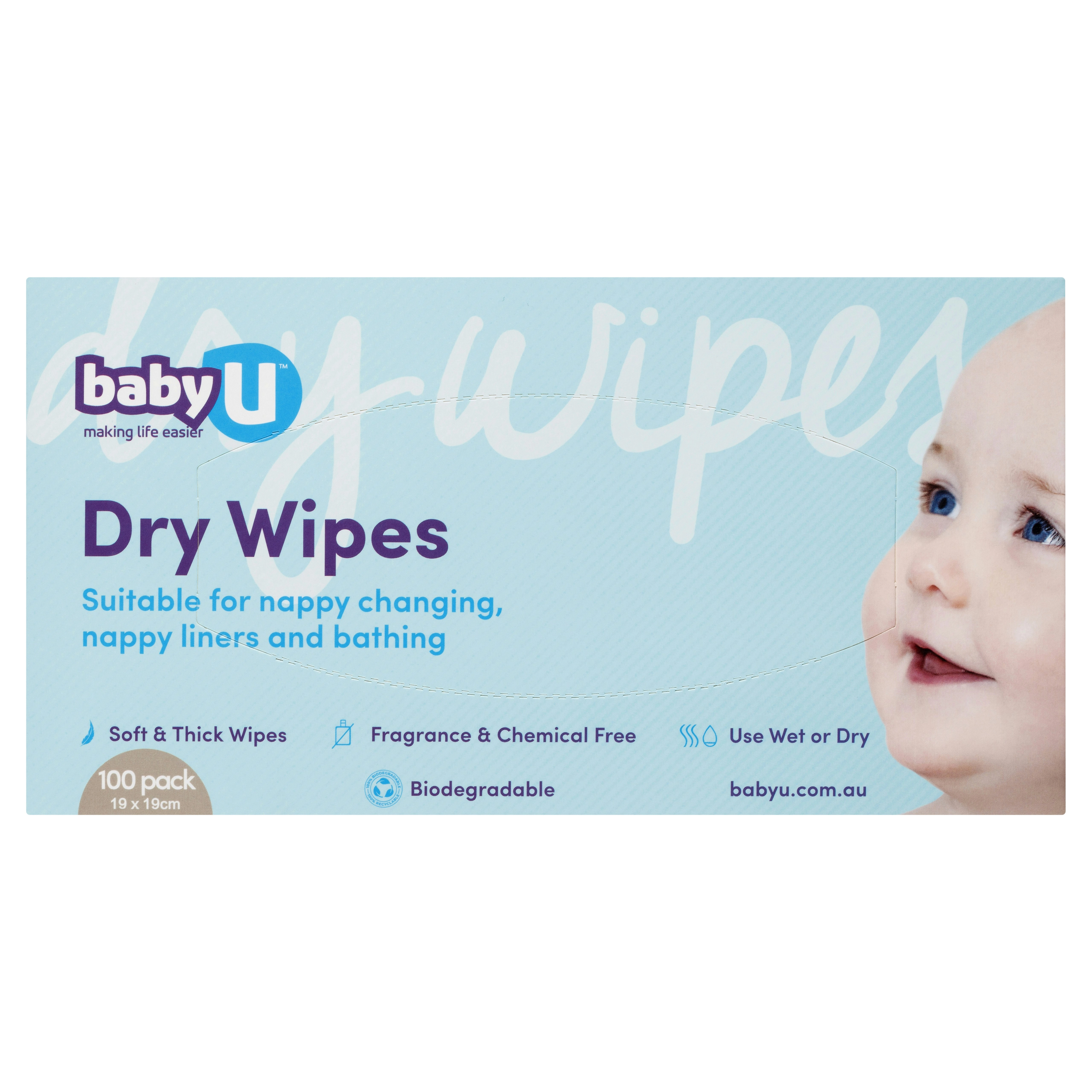 Baby U Dry Wipes 100 Pack