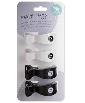 All4Ella 4 Pack Pegs Black/White