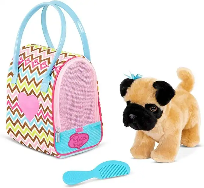 Pucci Pups Zigzag Print Bag with Pug Pup