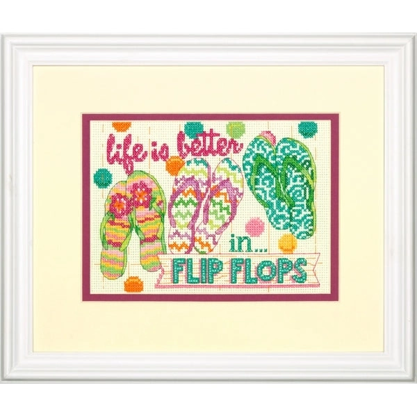 Dimensions Stitch Kit, Flip Flops- 17.7x12.7cm