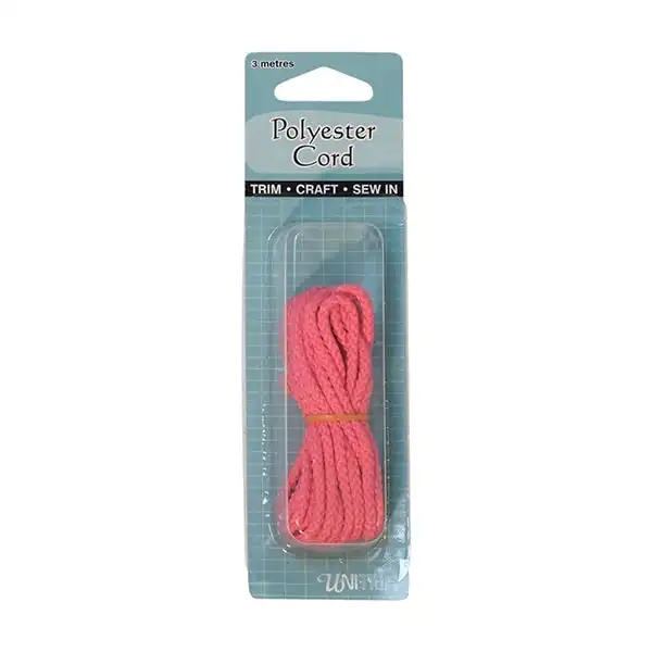 Unitrim Polyester Cord, Hot Pink - 3m