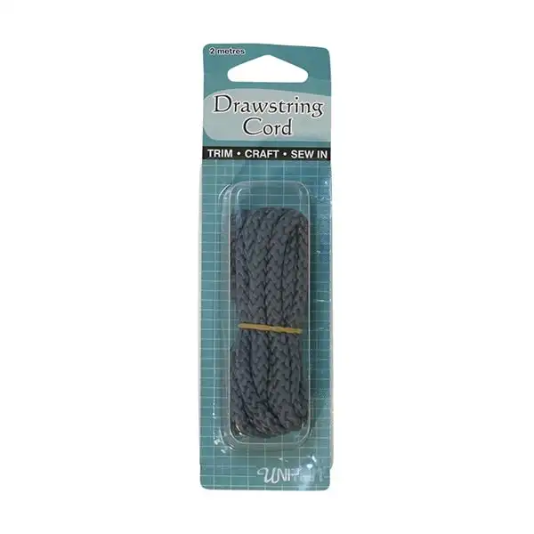 Unitrim Drawstring Cord, Charcoal- 2m