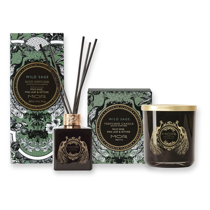 MOR Emporium Classics Wild Sage Candle and Reed Diffuser Set