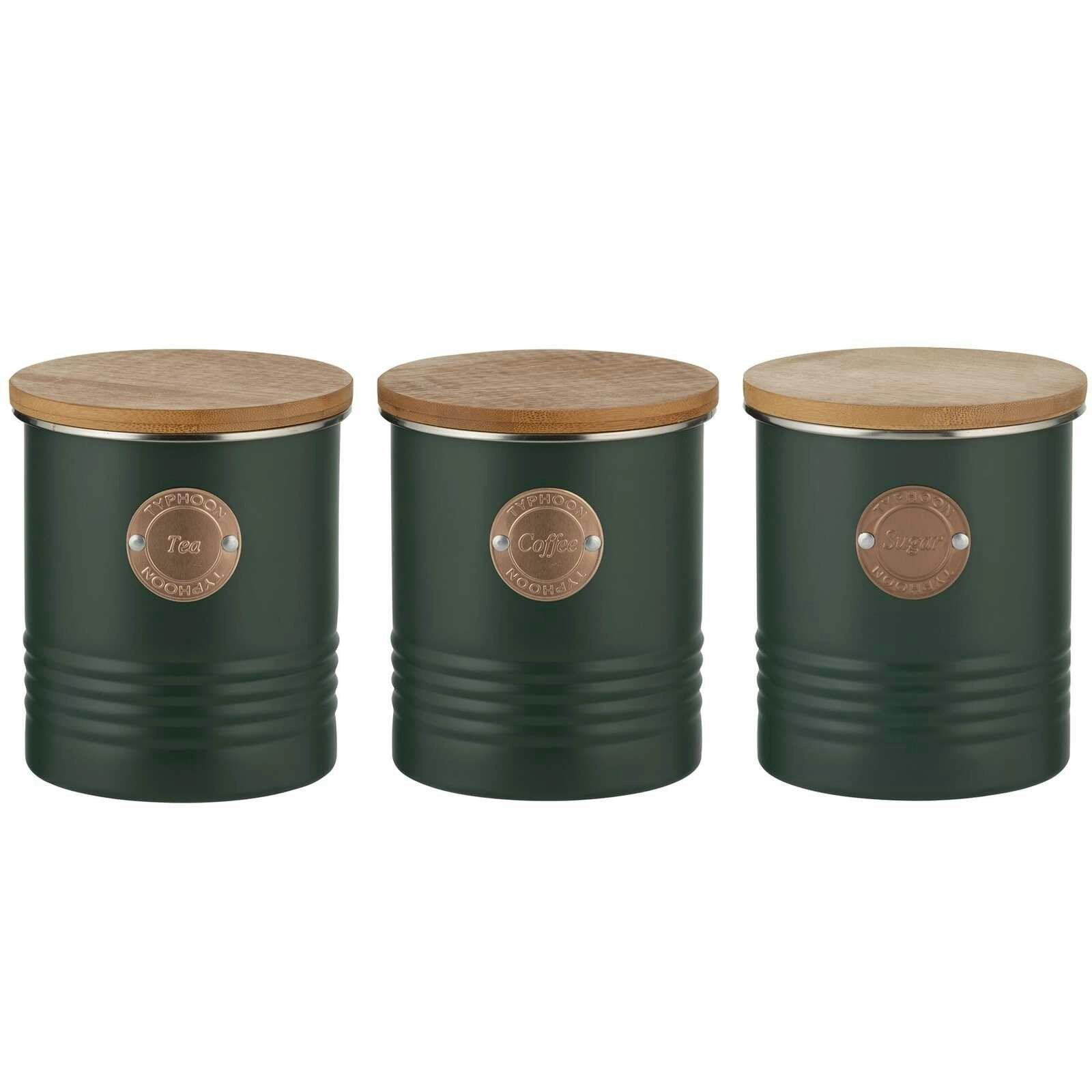 Typhoon Living 3-piece Tea/Coffee/Sugar Storage Canister Set - Green