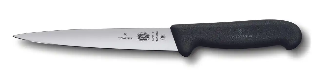 Victorinox Filleting Knife, 20cm Flexible Blade,Fibrox - Black