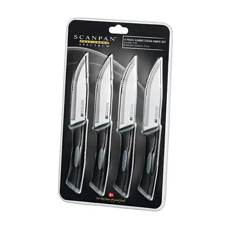 Scanpan 18838 Jumbo Steak Knife 4pc Set Black