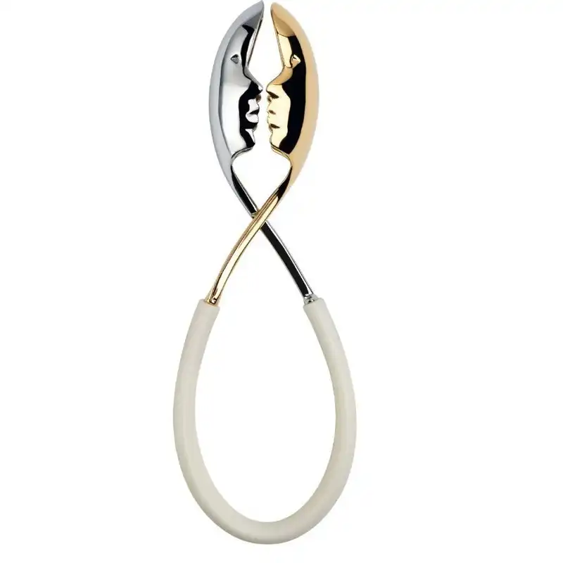 Bugatti Kiss Salad Tongs - White/Gold