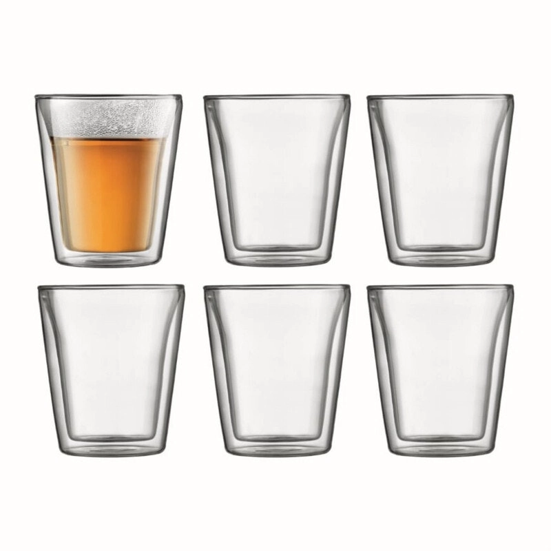 Bodum 10109-10-12 Canteen Double Wall, Medium 0.2L - 6pc Glass Set Clear