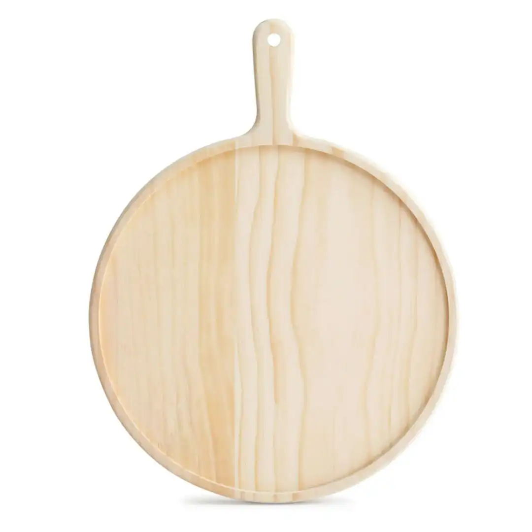 Soga 12 inch Round Premium  Wooden Pine Food Serving Tray Charcuterie Board Paddle Home Decor