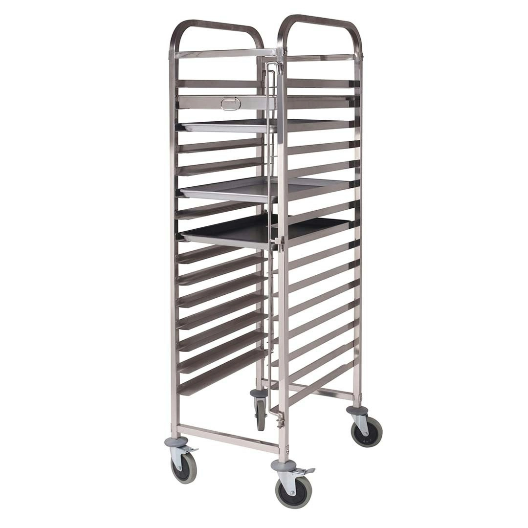 Soga Gastronorm Trolley 15 Tier Stainless Steel Cake Bakery Trolley Suits 60*40cm Tray