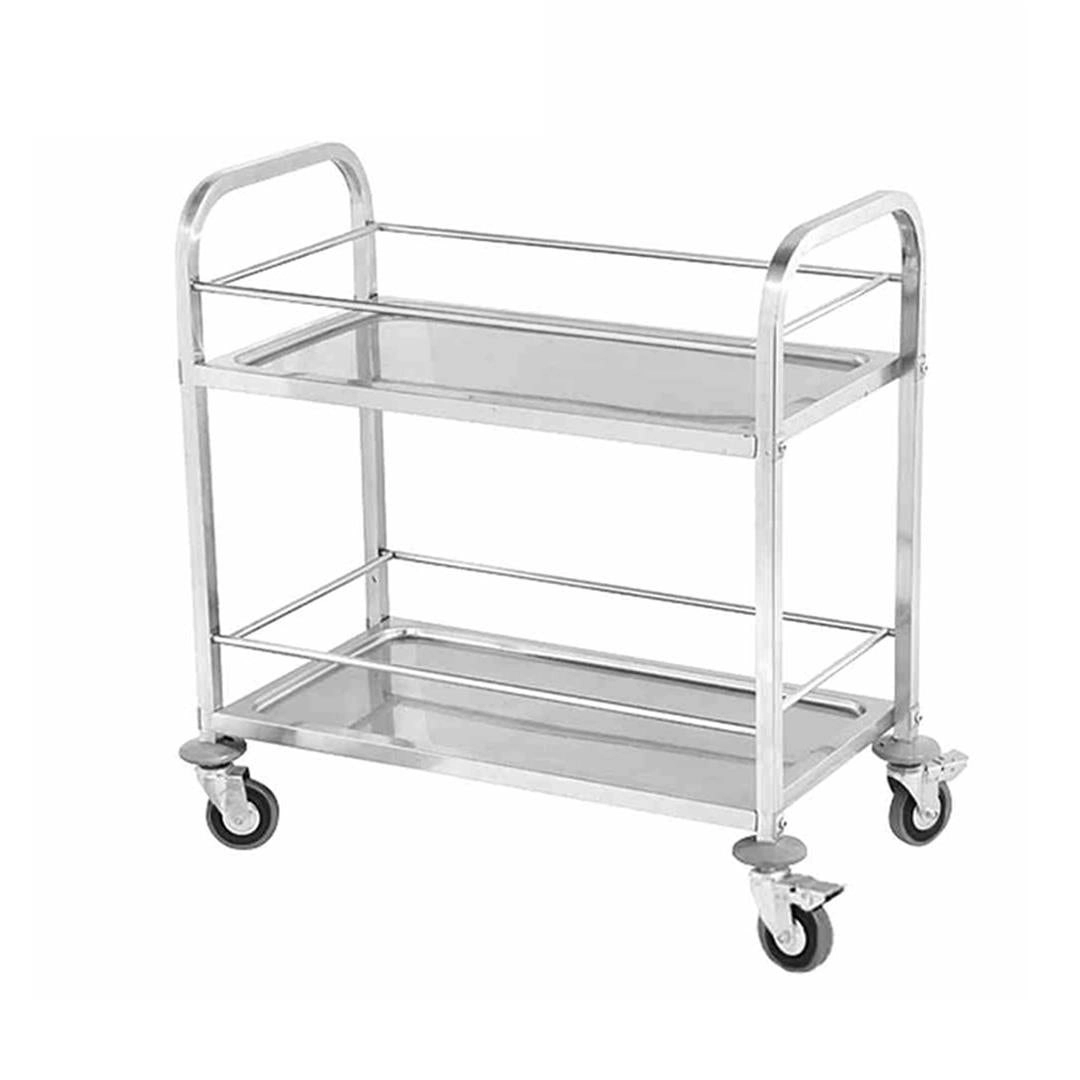 Soga 2 Tier Stainless Steel Drink Wine Food Utility Cart 95x50x95cm Large