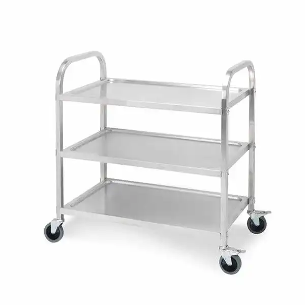 Soga 3 Tier Stainless Steel Kitchen Dinning Food Cart Trolley Utility Size 95x50x95cm Large