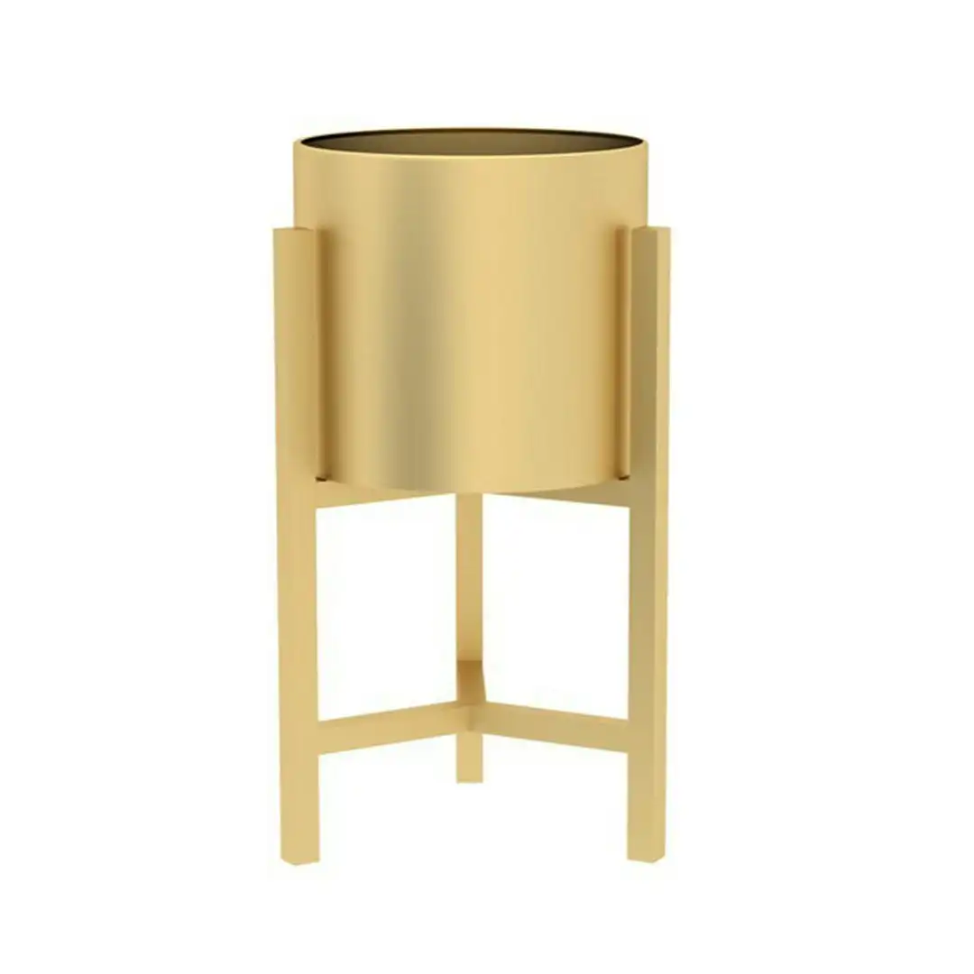 Soga 45cm Gold Metal Plant Stand with Flower Pot Holder Corner Shelving Rack Indoor Display