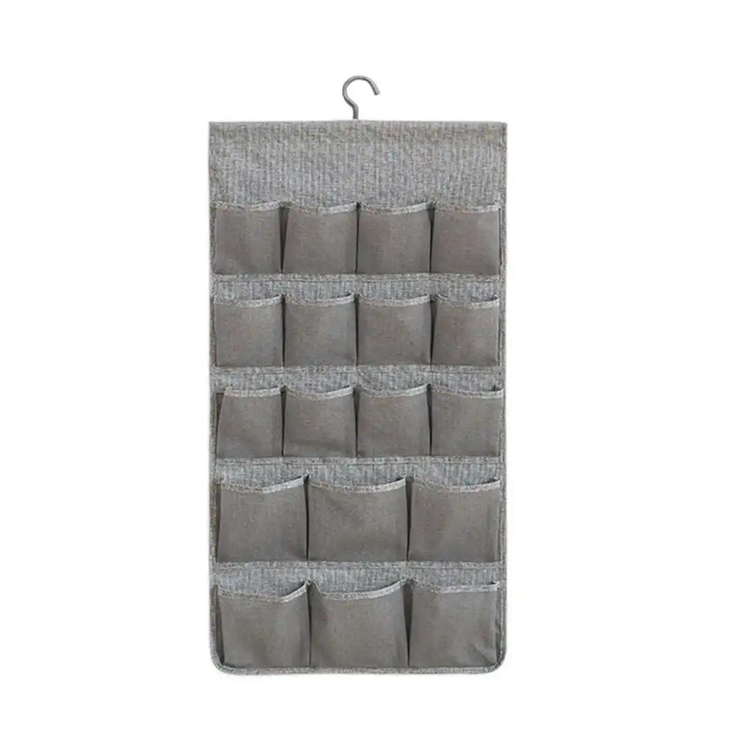 Soga Grey Double Sided Hanging Storage Bag Underwear Bra Socks Mesh Pocket Hanger Home Organiser