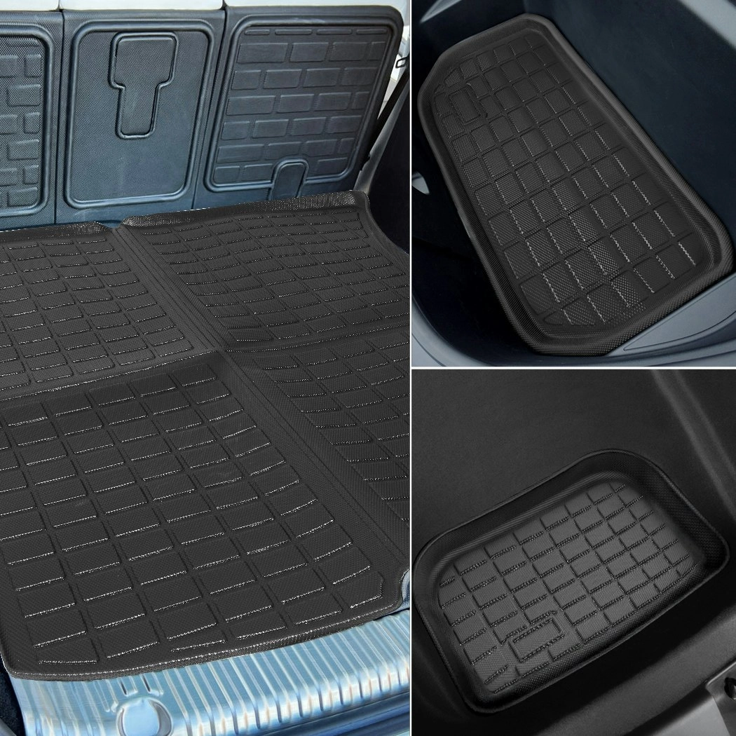 Manan Tesla Model Y Floor Mats Front Rear Trunk +Toolbox Anti-Slip Car Carpets