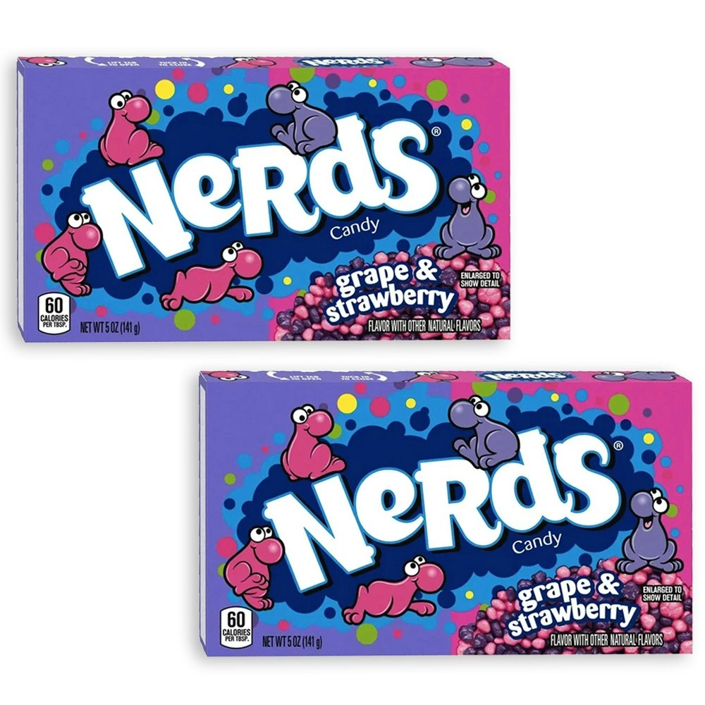 2x Wonka 141g Nerds Candies Theatre Box Seriously Strawberry/Gotta-Have Grape