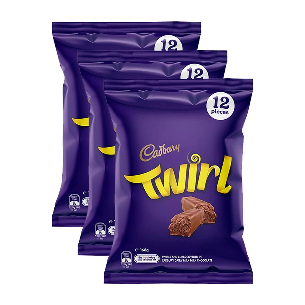 36pc Cadbury 168g Dairy Milk Chocolate Twirl Sharepack Choco Sweet Snack Treats