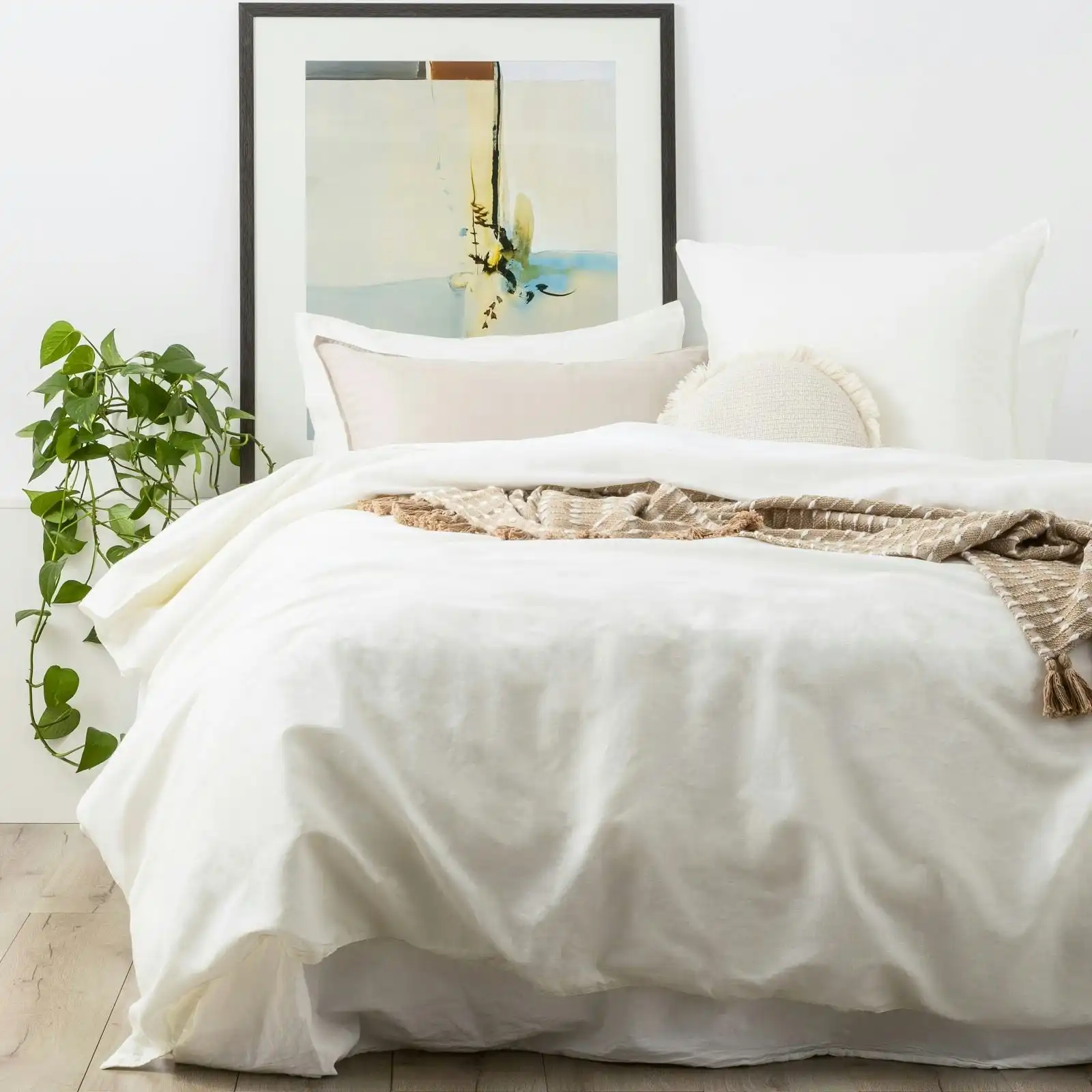 Cavallo Linen Quilt cover White