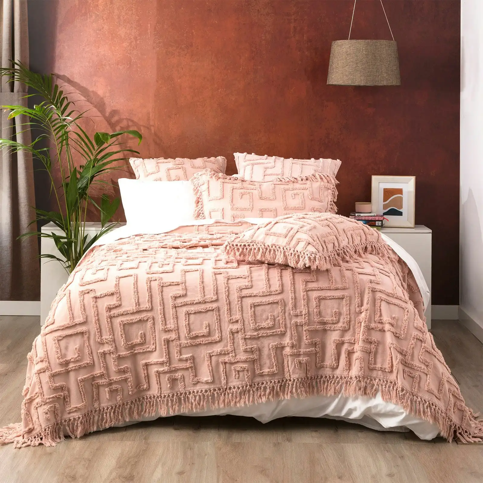 Bed Cover Riley Tufted Cotton Blush