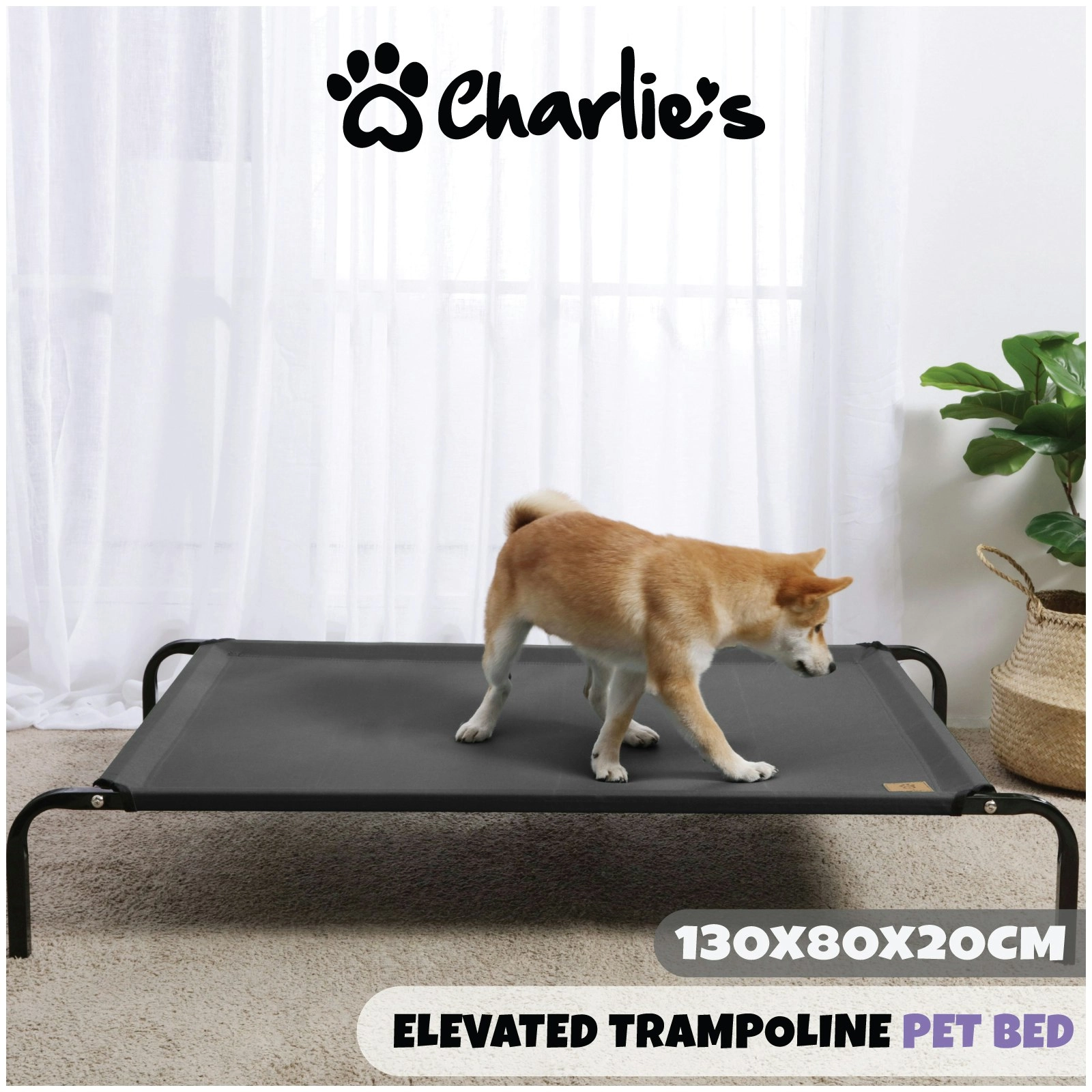 Charlie's Trampoline Hammock Bed Warm Grey Extra Large