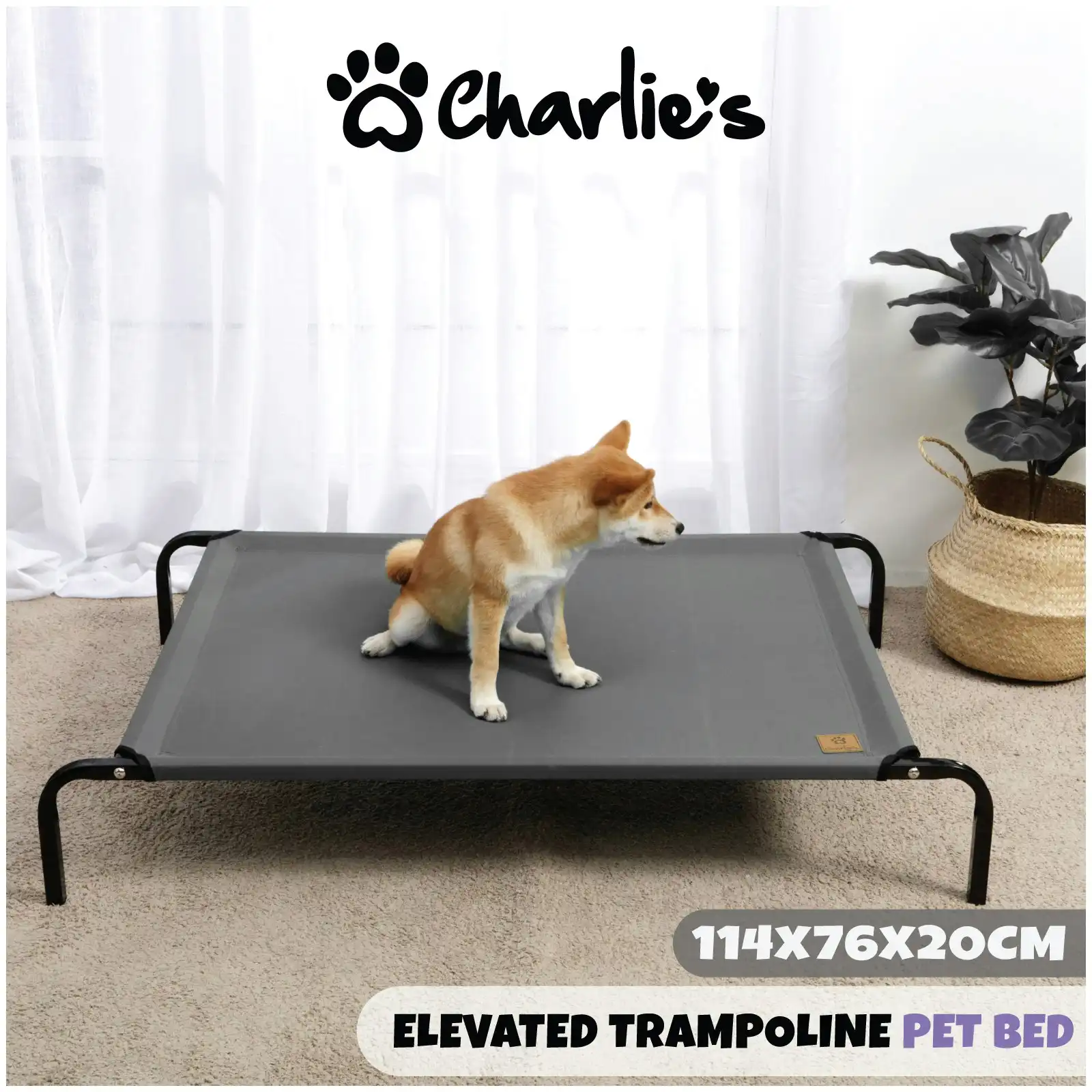 Charlie's Trampoline Hammock Bed Warm Grey Large