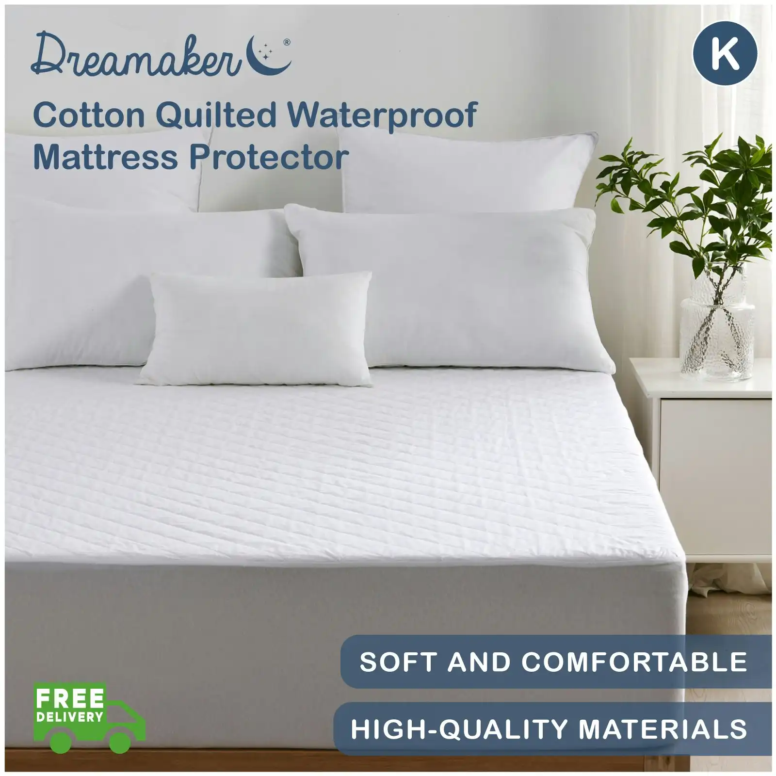 9009459 Cotton Quilted Waterproof Mattress Protector KB Decor Innovations Lasoo