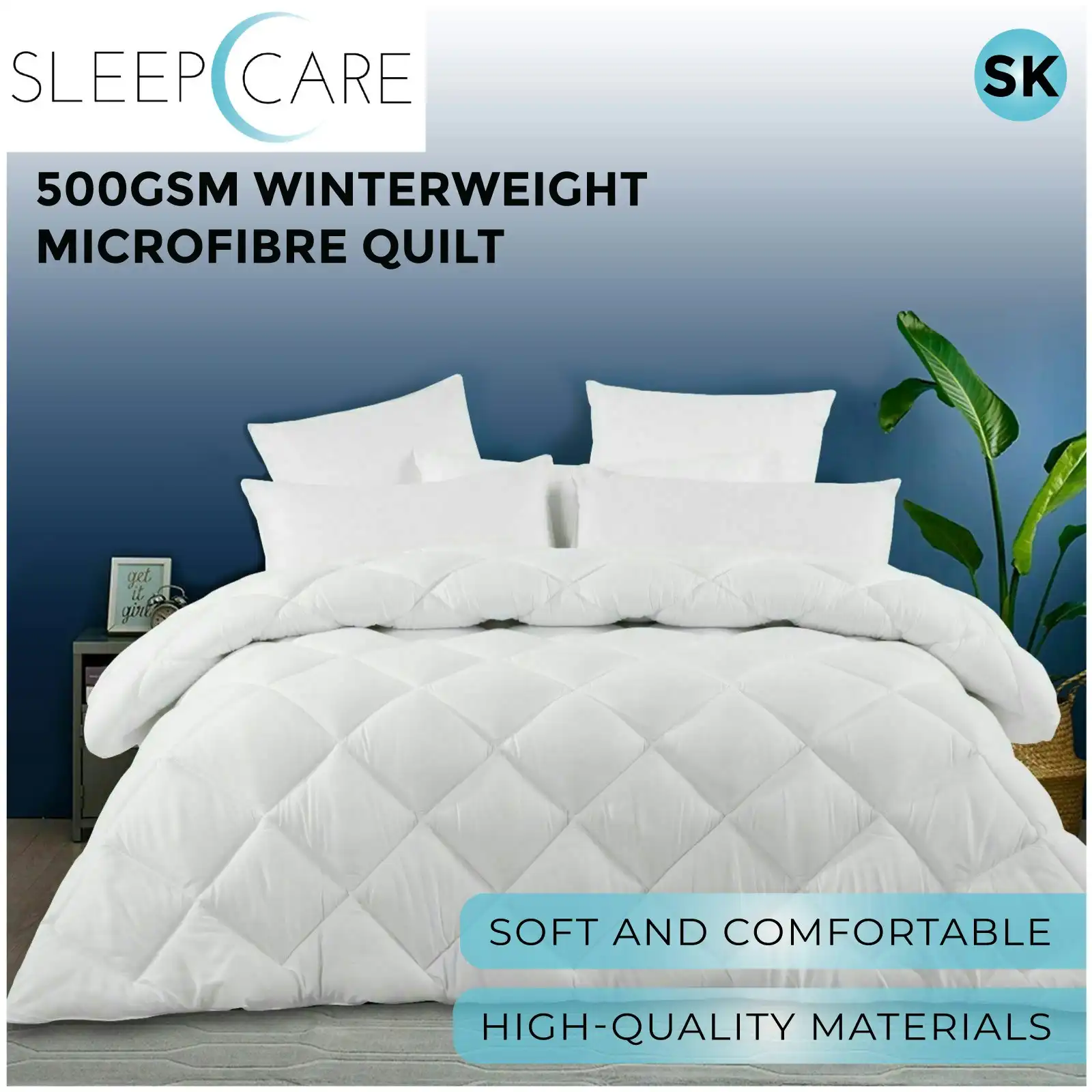 Sleepcare 500GSM Winterweight Microfibre Quilt - Super King Bed