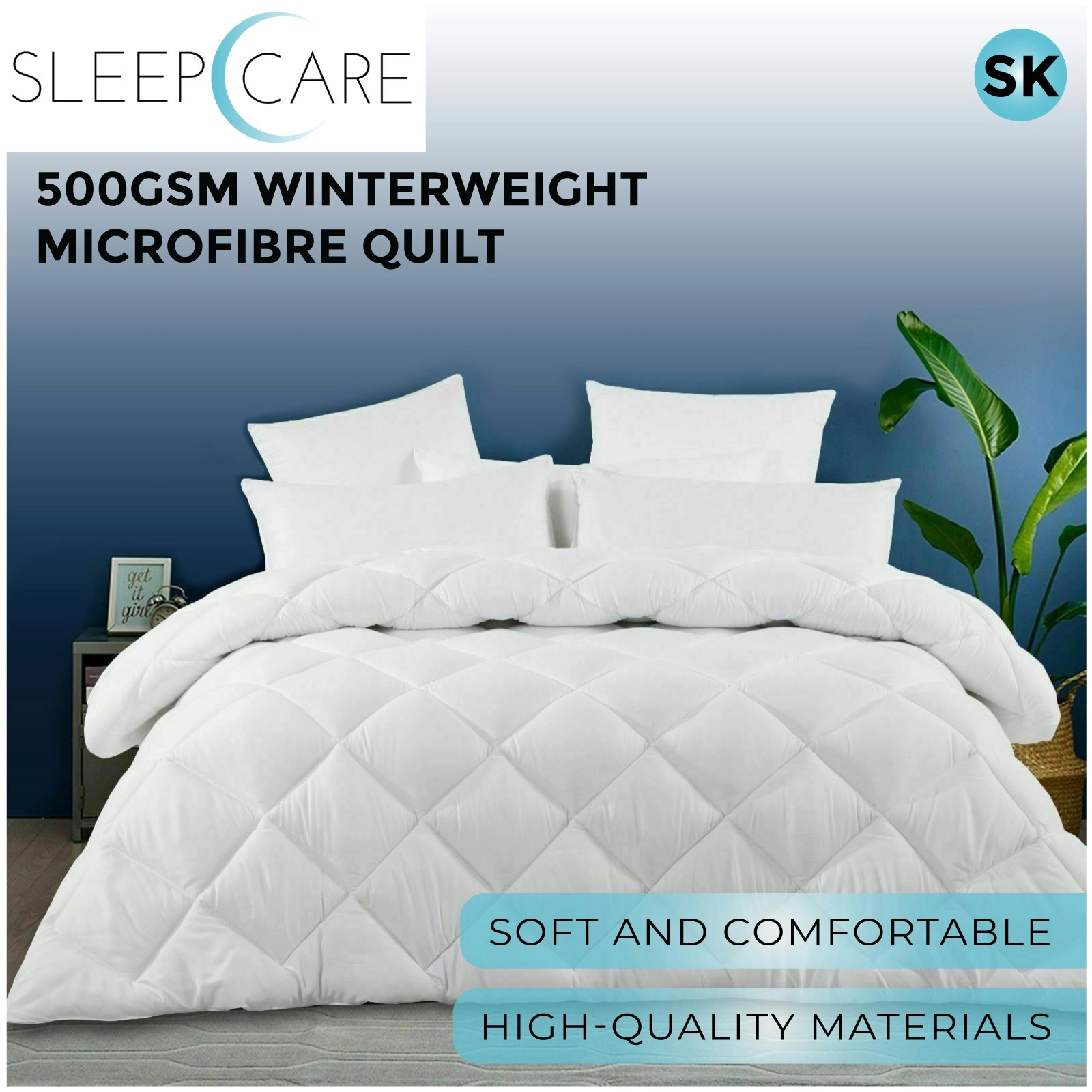 Sleepcare 500GSM Winterweight Microfibre Quilt - Super King Bed