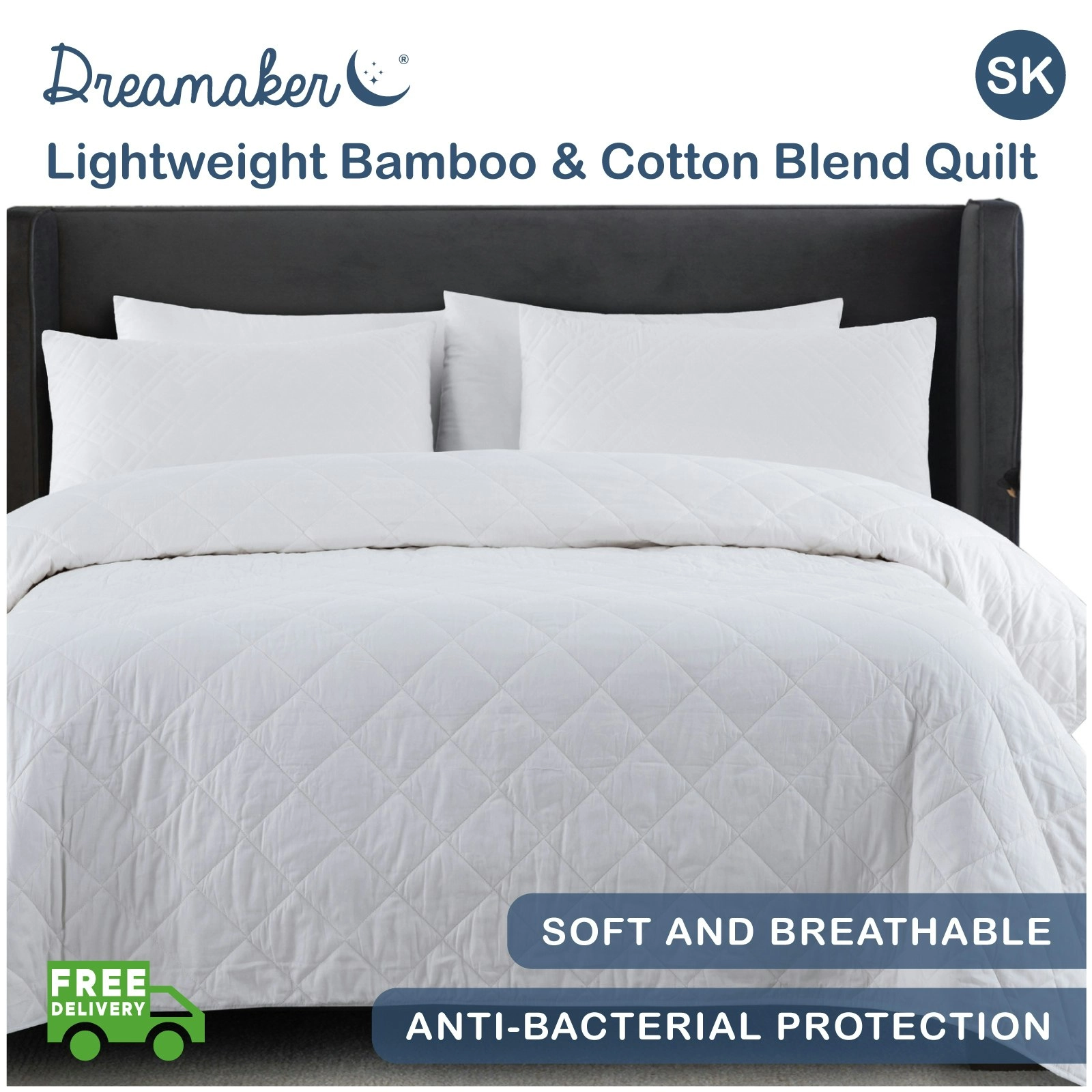 9009395 Dreamaker Lightweight Bamboo & Cotton Blend Quilt - Super King Bed