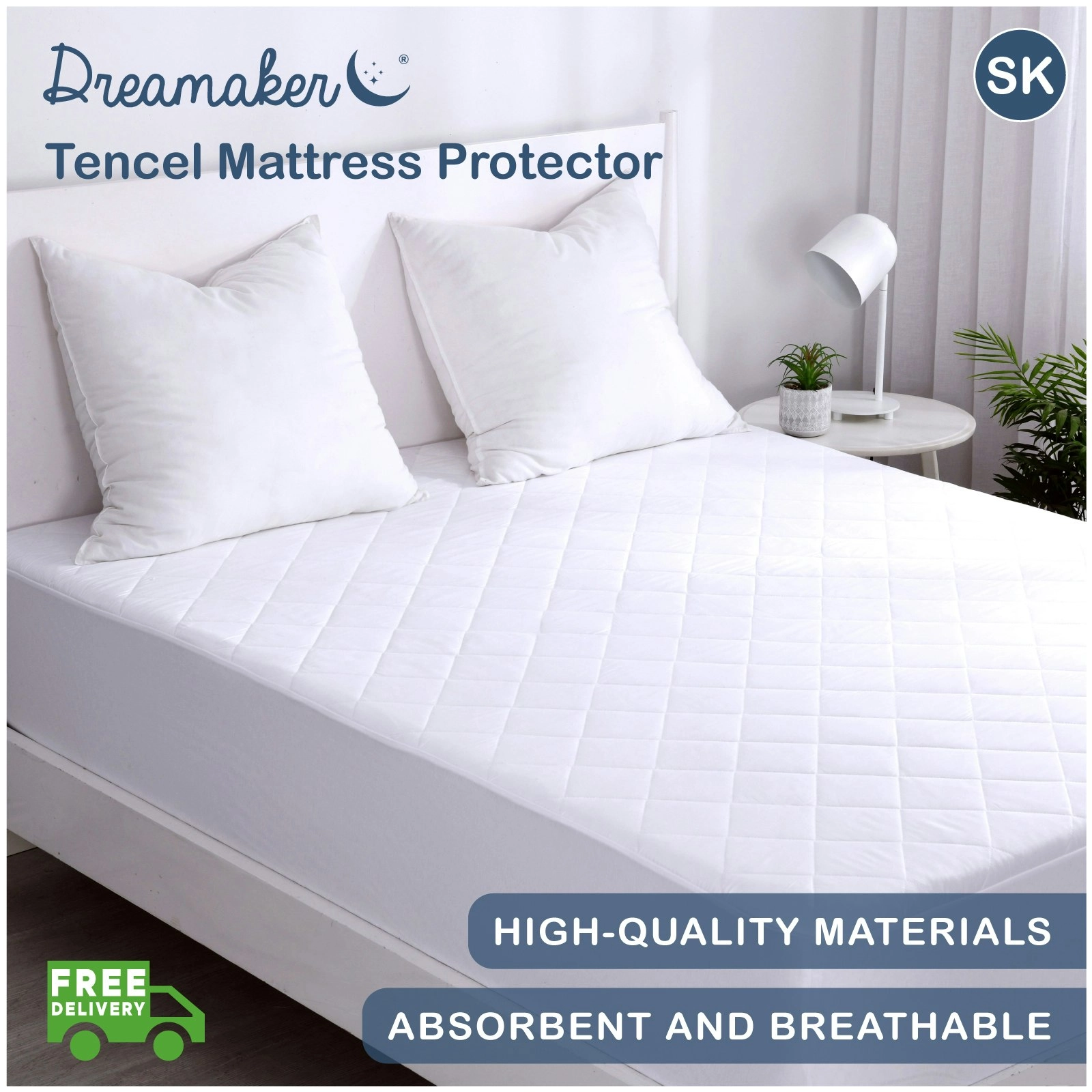 Dreamaker Tencel Mattress Protector Super King Bed