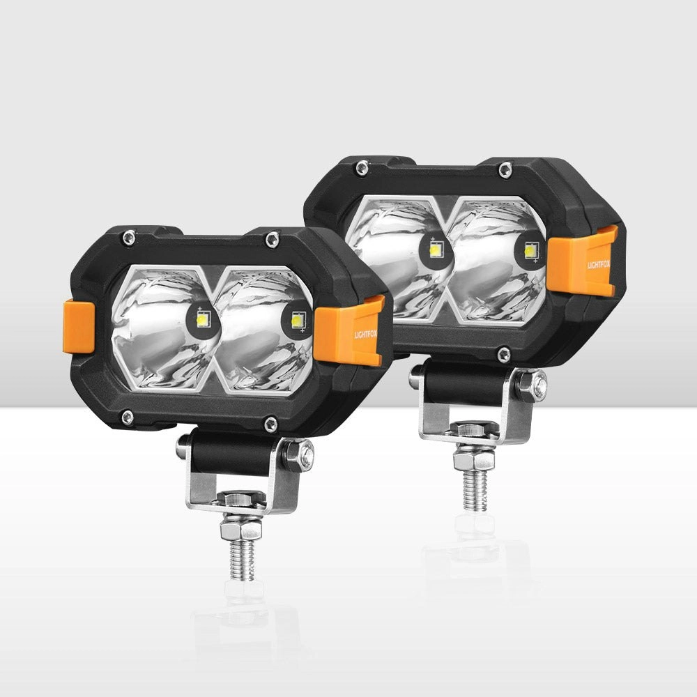 Pair 4inch Osram LED Work Lights 1Lux @ 393m 4,600Lumens