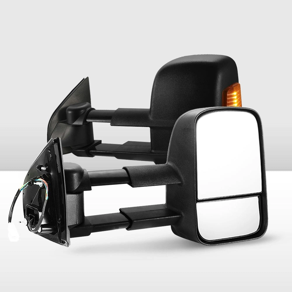 Pair Extendable Towing Mirrors for Isuzu D-MAX MY2012-MY2019 Black Pair