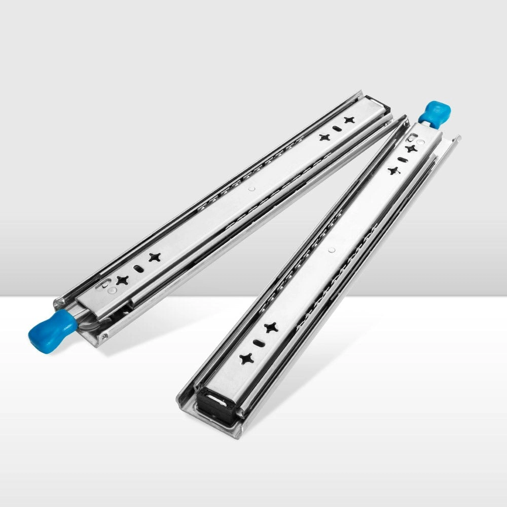 125KG Pair Locking Drawer Slides 350mm Runners Trailer Draw Full Extension 4WD