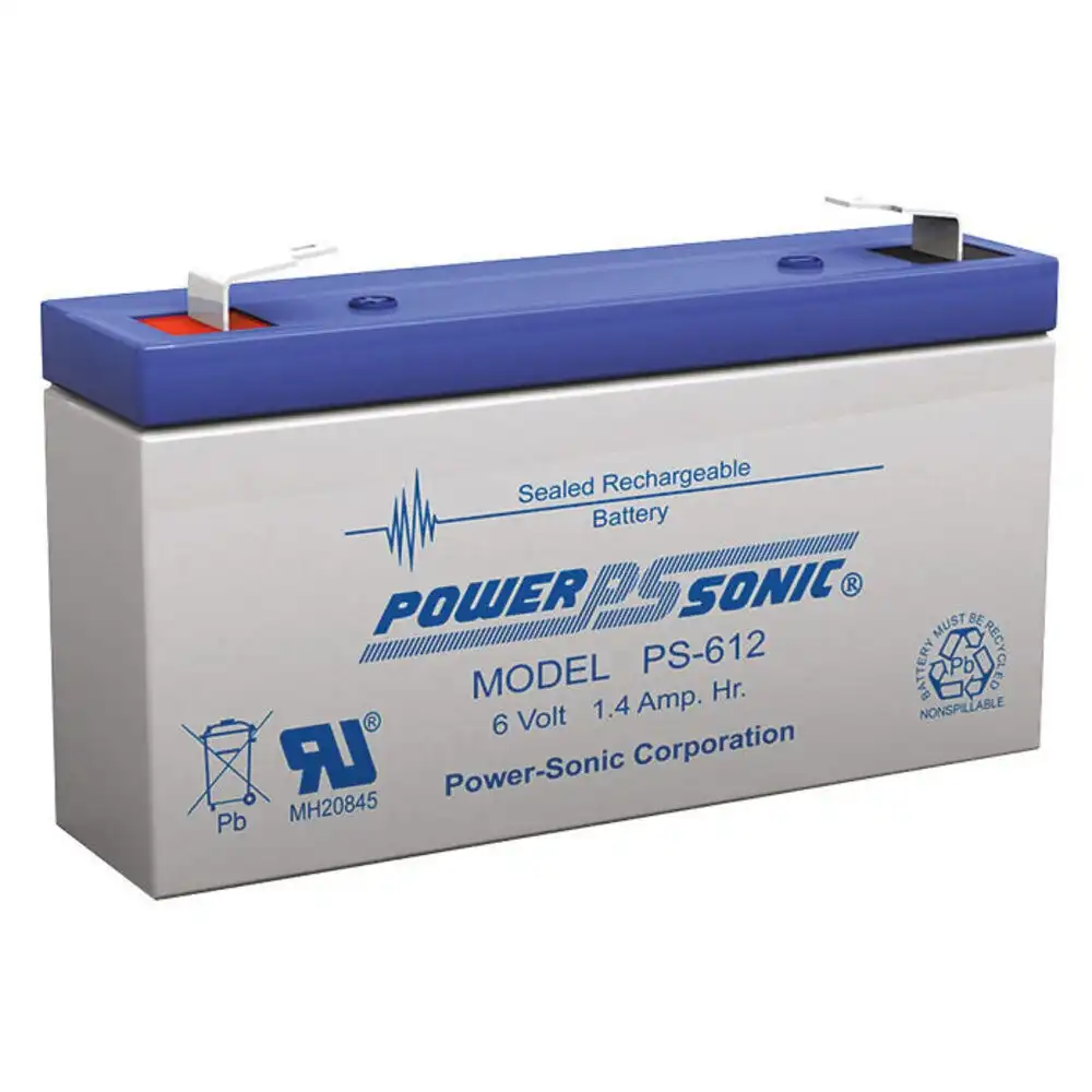 Power Sonic PS612 6V 1.4AMP SLA Rechargeable Battery F1 Terminal Sealed  Lead, KG Group