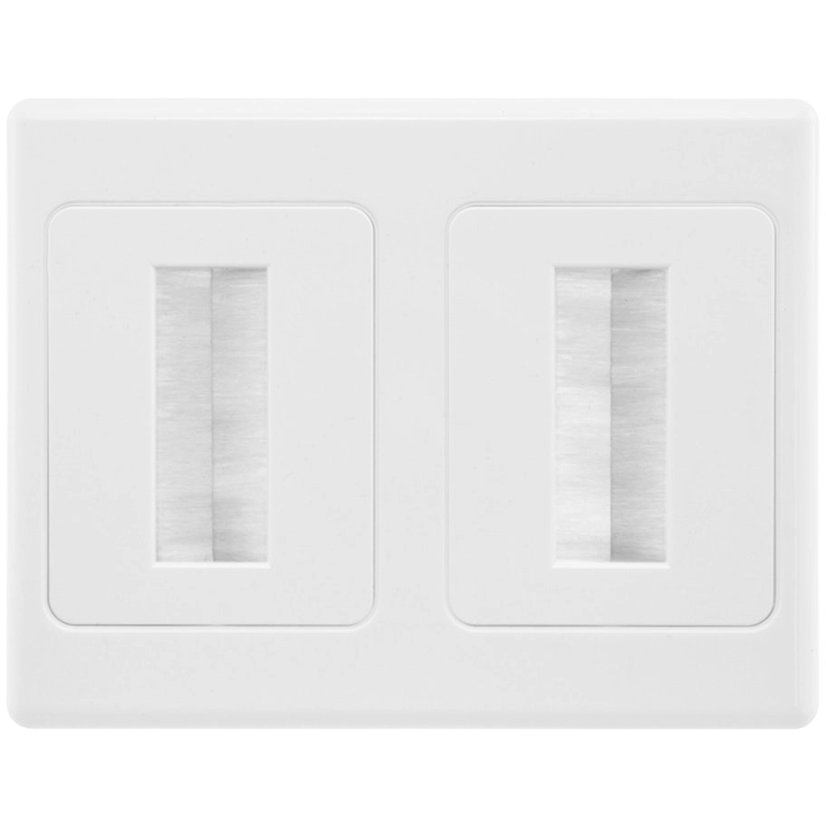 Dual Wall Plate Brush Wallplate Outlet Cover for Cable Lead Management/organiser