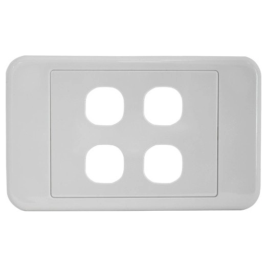 4 Gang Wall Plate Light Switch Wallplate Cover Mech Insert Clipsal Style