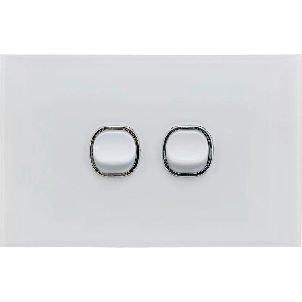 Doss ASW1 115mm Acrylic Wall Plate 2 Gang Light Power Switch 2 Way On/Off White